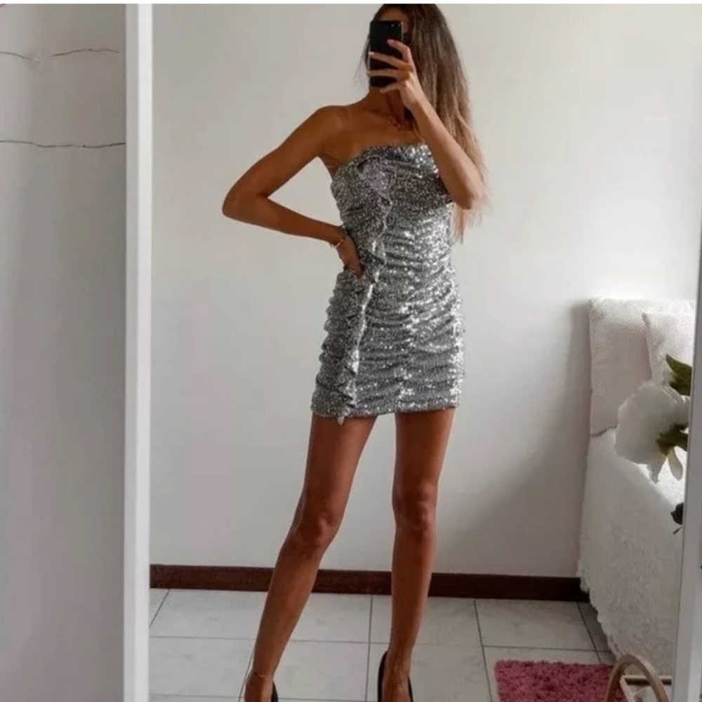 Zara silver mini dress med special edition - Picture 1 of 2